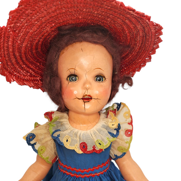 Vintage Composite Doll 15 in Unmarked - Picture 2 of 16